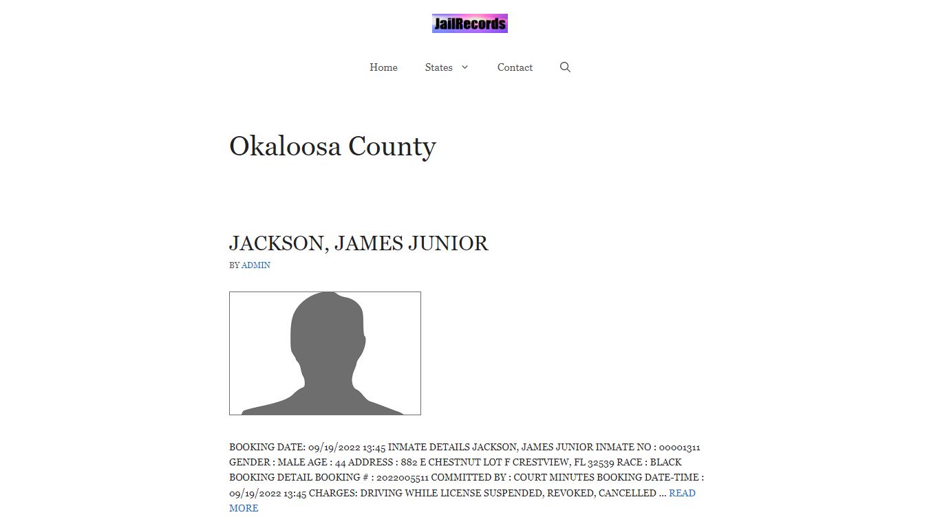 Okaloosa County Arrest Records